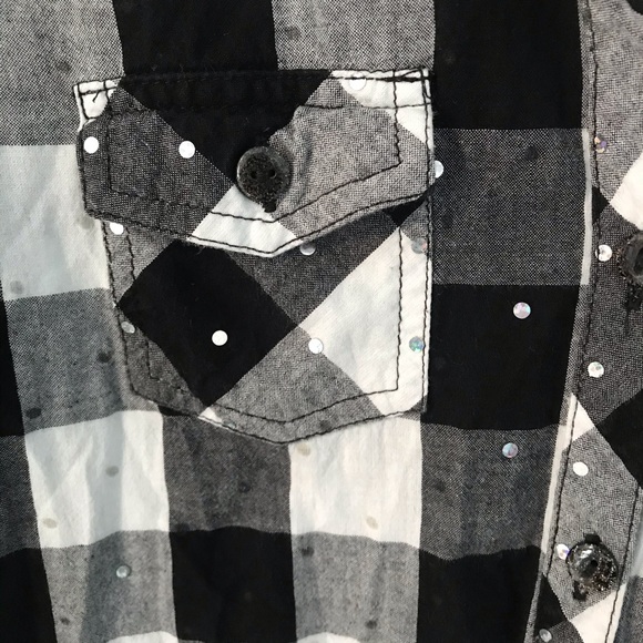 - Justice Girls Plaid Blingy Shirt Sz 14
#314 - Picture 3 of 4